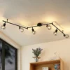 Lindby Eridia foco de techo negro 6 luces alargado