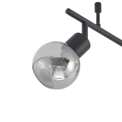 Lindby Eridia foco de techo negro 6 luces alargado