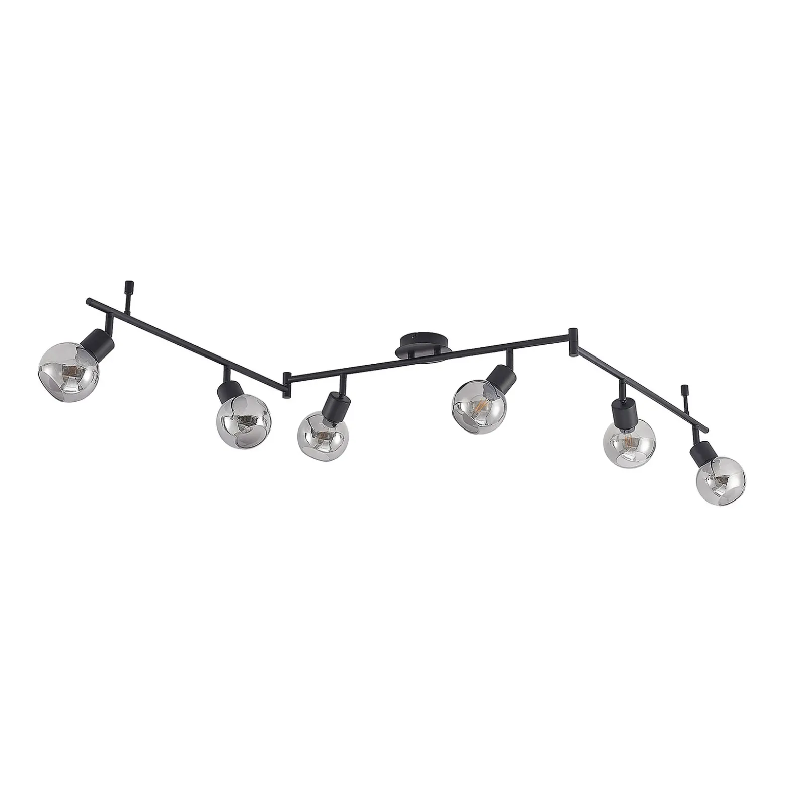 Lindby Eridia foco de techo negro 6 luces alargado