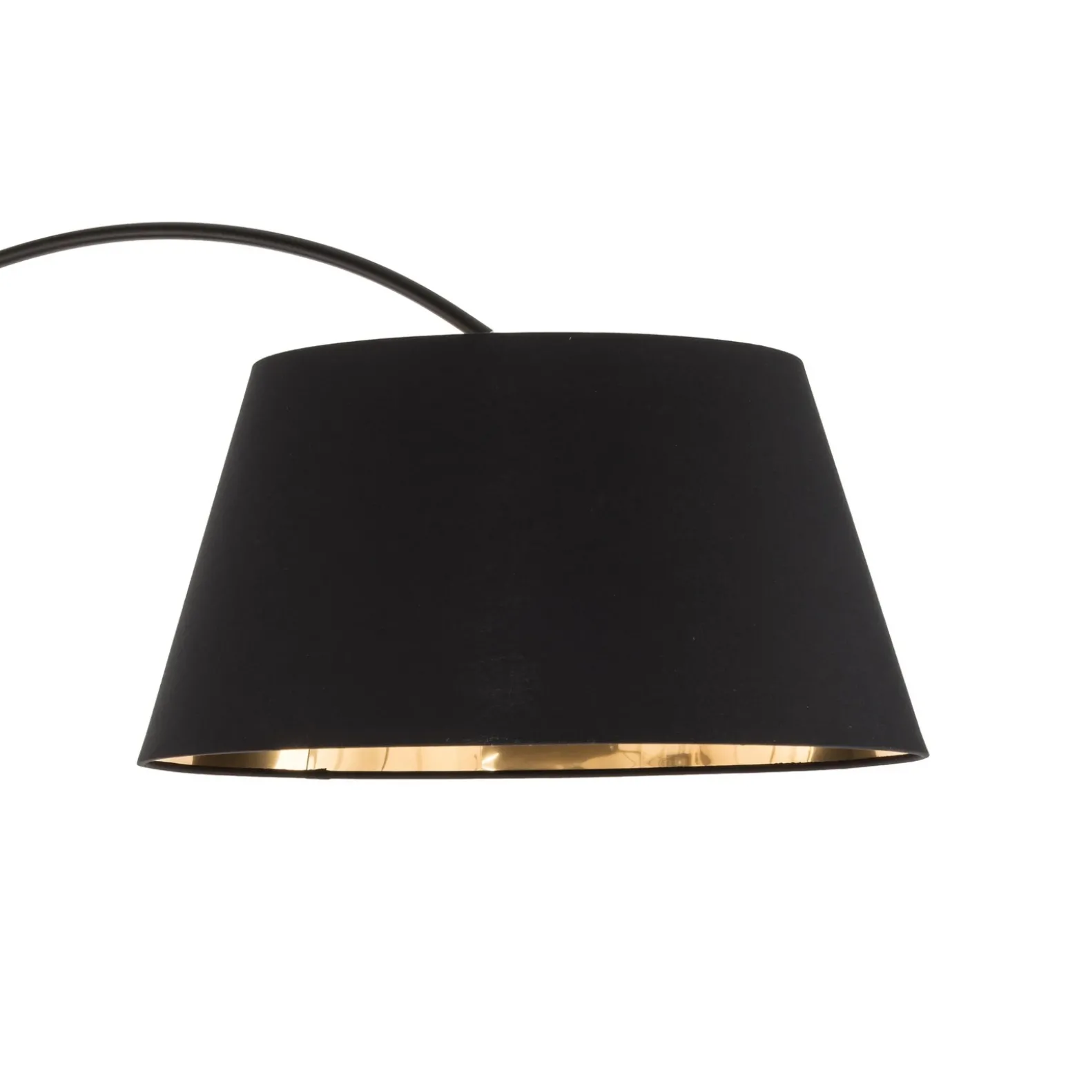 Lindby Esti lámpara de pie, negro/oro, tela, altura 192cm