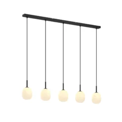 Lindby Etiena lámpara colgante 5 luces vidrio opal