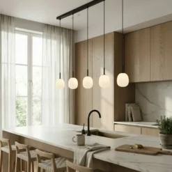 Lindby Etiena lámpara colgante 5 luces vidrio opal