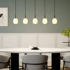 Lindby Etiena lámpara colgante 5 luces vidrio opal