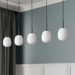 Lindby Etiena lámpara colgante 5 luces vidrio opal