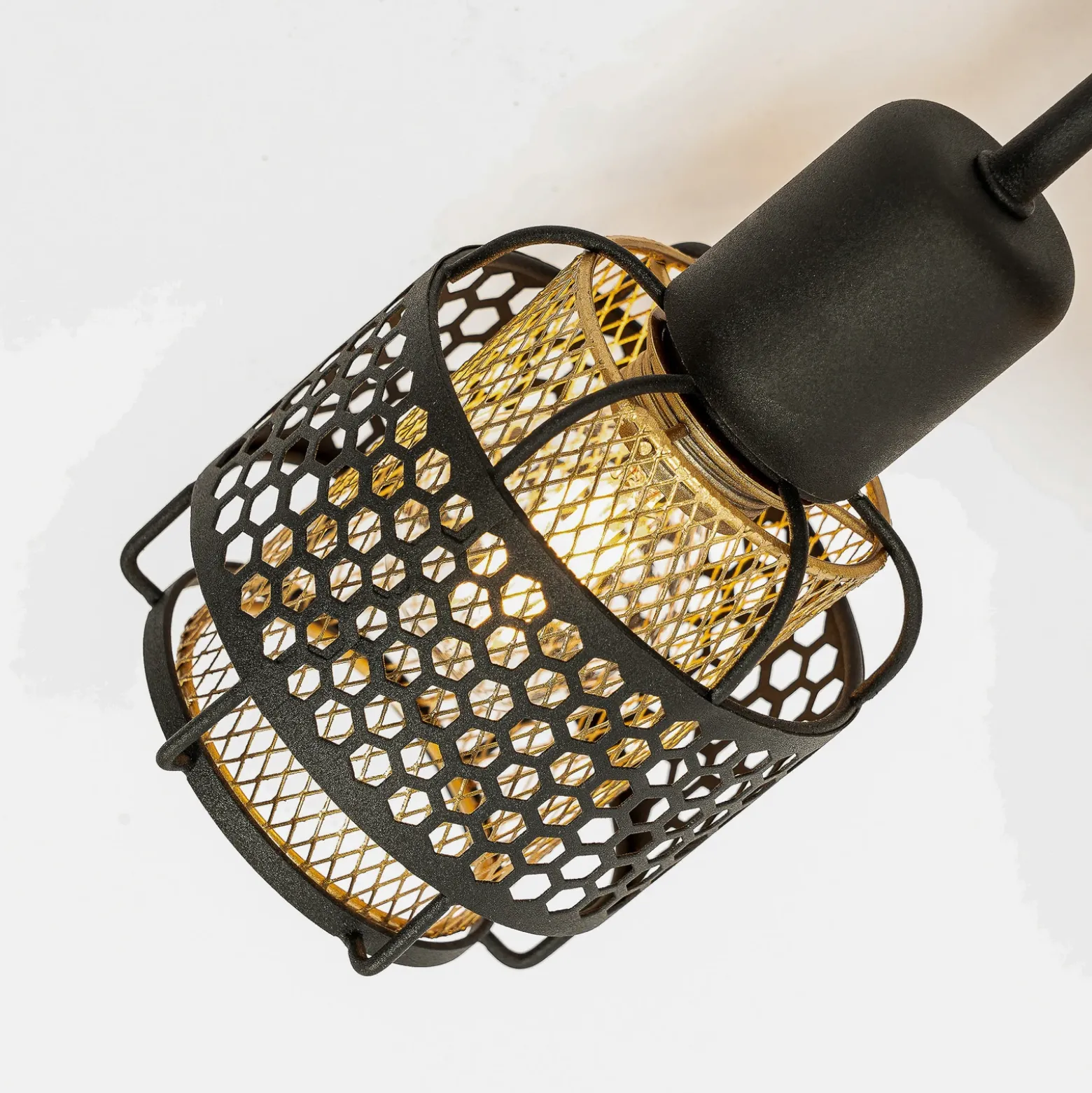 Lindby Eudoria plafón 5 luces negro/oro