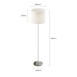 Lindby Everly lámpara de pie con pantalla textil