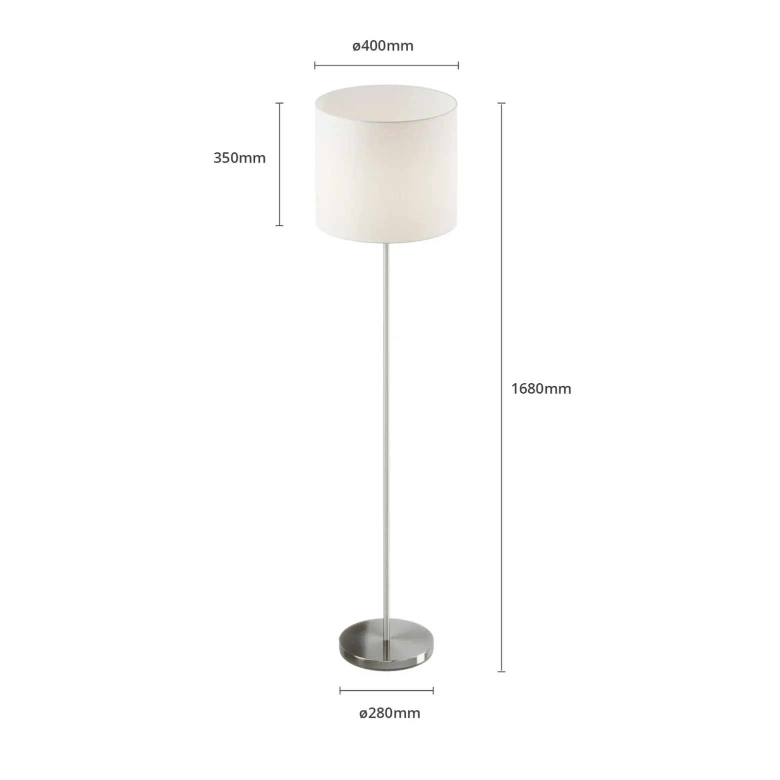 Lindby Everly lámpara de pie con pantalla textil