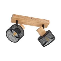 Lindby Evinora foco de techo de madera, 2 luces