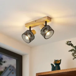 Lindby Evinora foco de techo de madera, 2 luces
