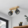 Lindby Evinora foco de techo de madera, 2 luces