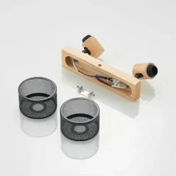 Lindby Evinora foco de techo de madera, 2 luces