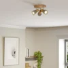 Lindby Filiz foco, 3 luces, Ø 20 cm, madera, hormigón, E14