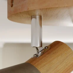 Lindby Filiz foco, 3 luces, Ø 20 cm, madera, hormigón, E14