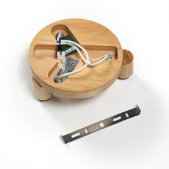 Lindby Filiz foco, 3 luces, Ø 20 cm, madera, hormigón, E14