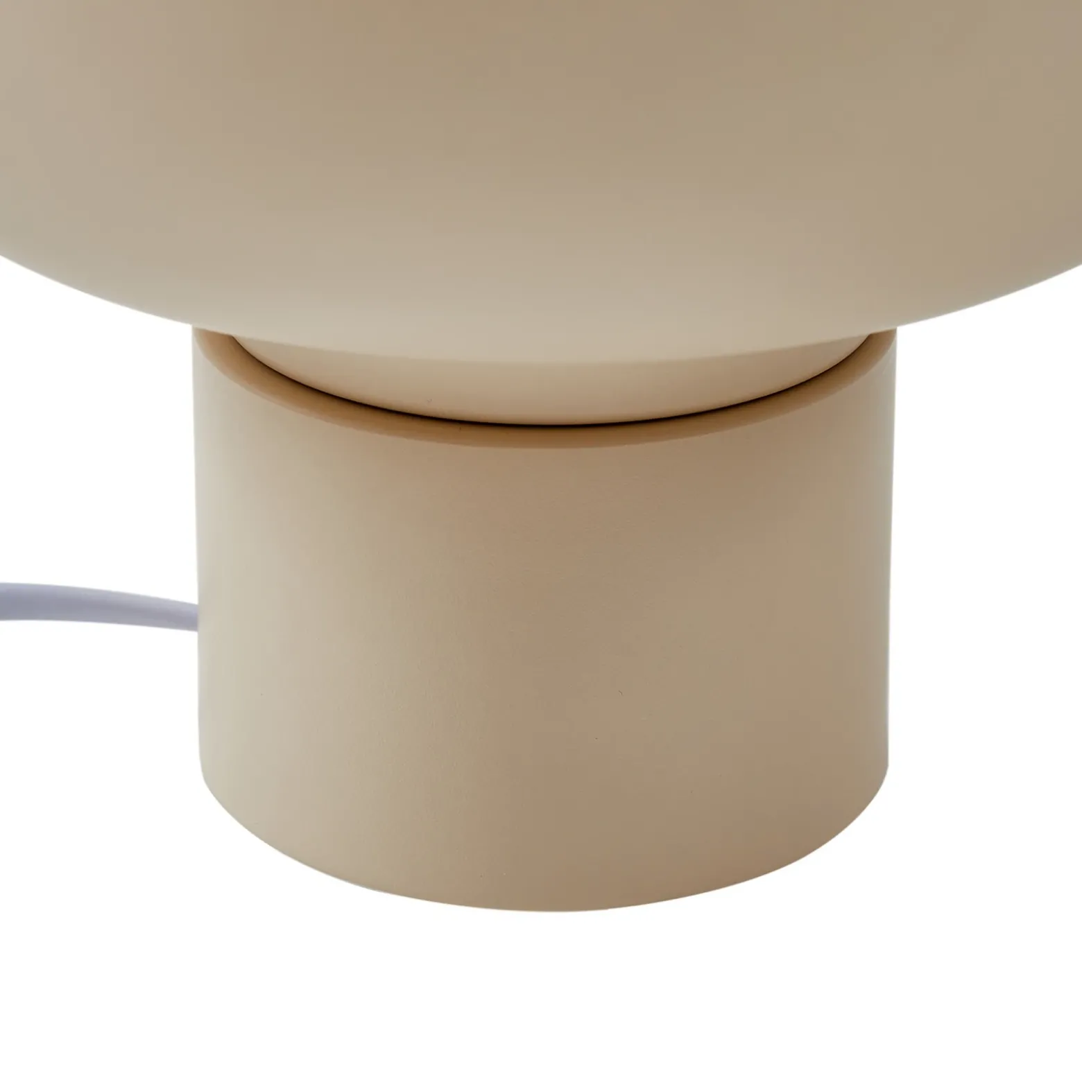 Lindby Fiora lámpara de mesa, beige, cristal, metal, Ø 20 cm