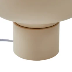 Lindby Fiora lámpara de mesa, beige, cristal, metal, Ø 20 cm