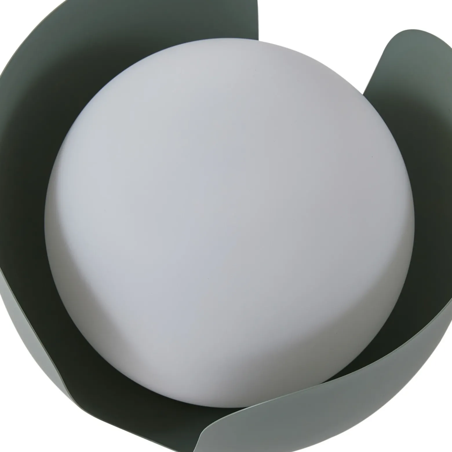 Lindby Fiora lámpara de mesa, verde, cristal, metal, Ø 20 cm