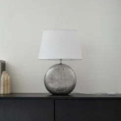 Lindby Florentino lámpara de mesa, 49 cm, cerámica, textil