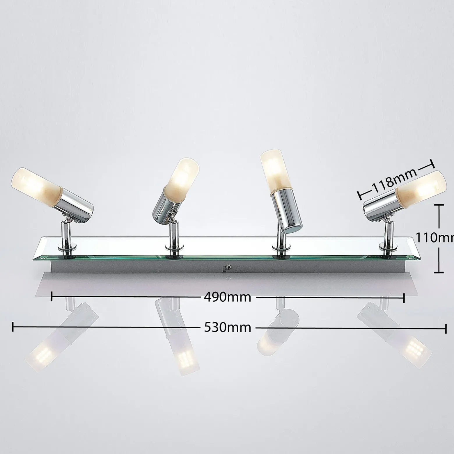 Lindby foco de baño Zela, longitud 53 cm, cromo, 4 luces