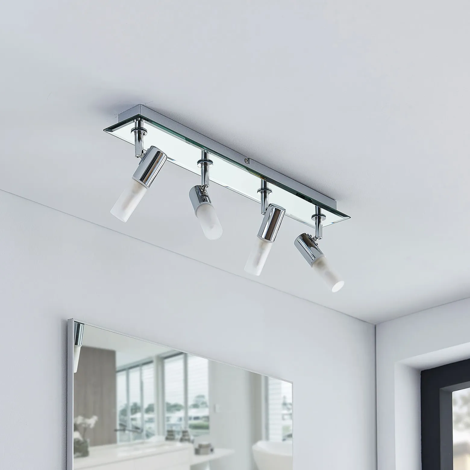 Lindby foco de baño Zela, longitud 53 cm, cromo, 4 luces