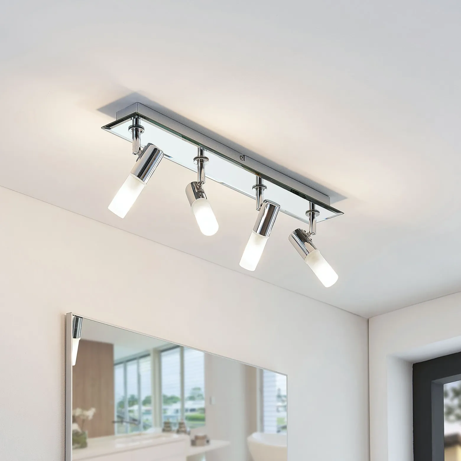 Lindby foco de baño Zela, longitud 53 cm, cromo, 4 luces