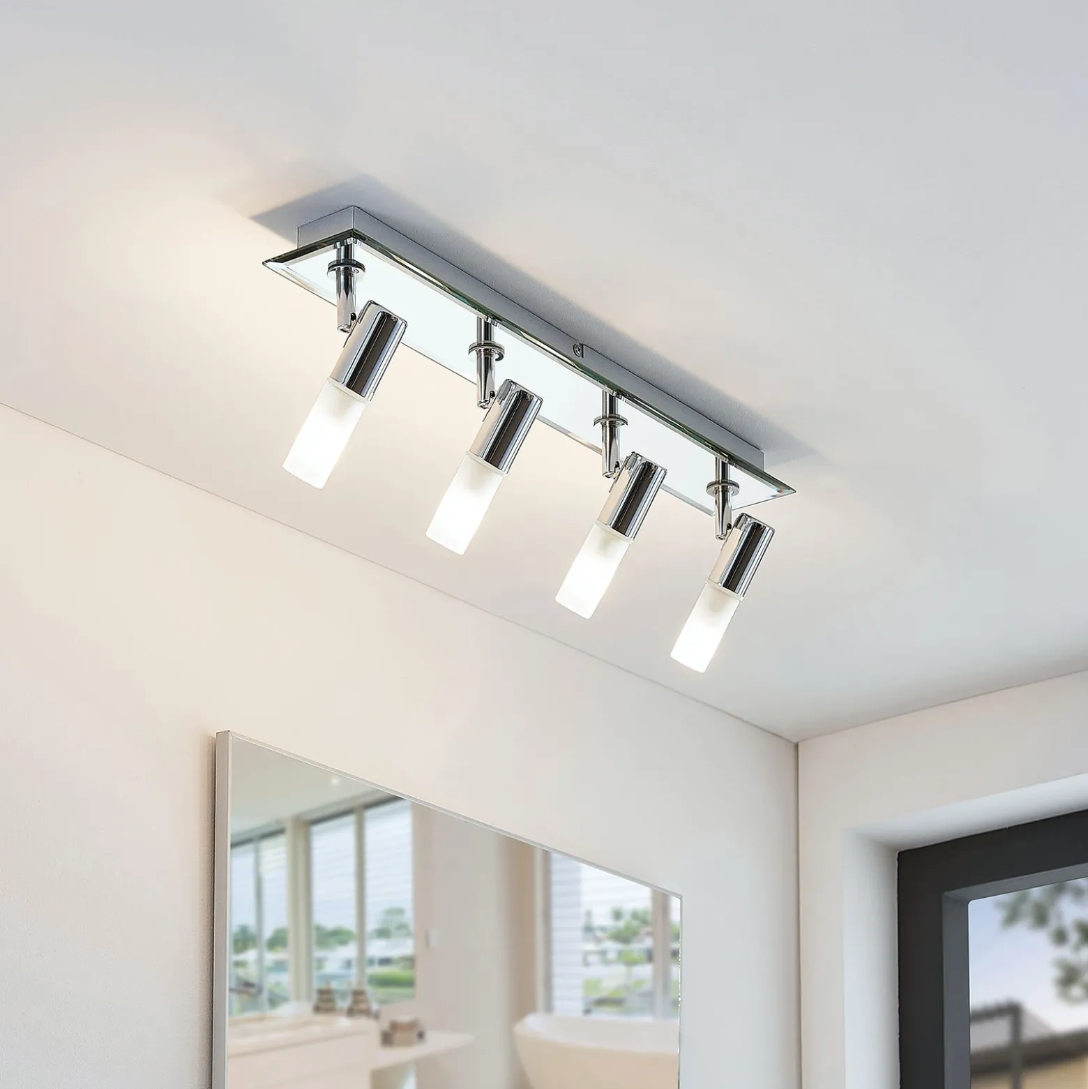 Lindby foco de baño Zela, longitud 53 cm, cromo, 4 luces