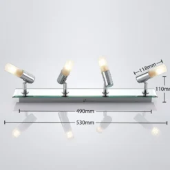 Lindby foco de baño Zela, longitud 53 cm, cromo, 4 luces