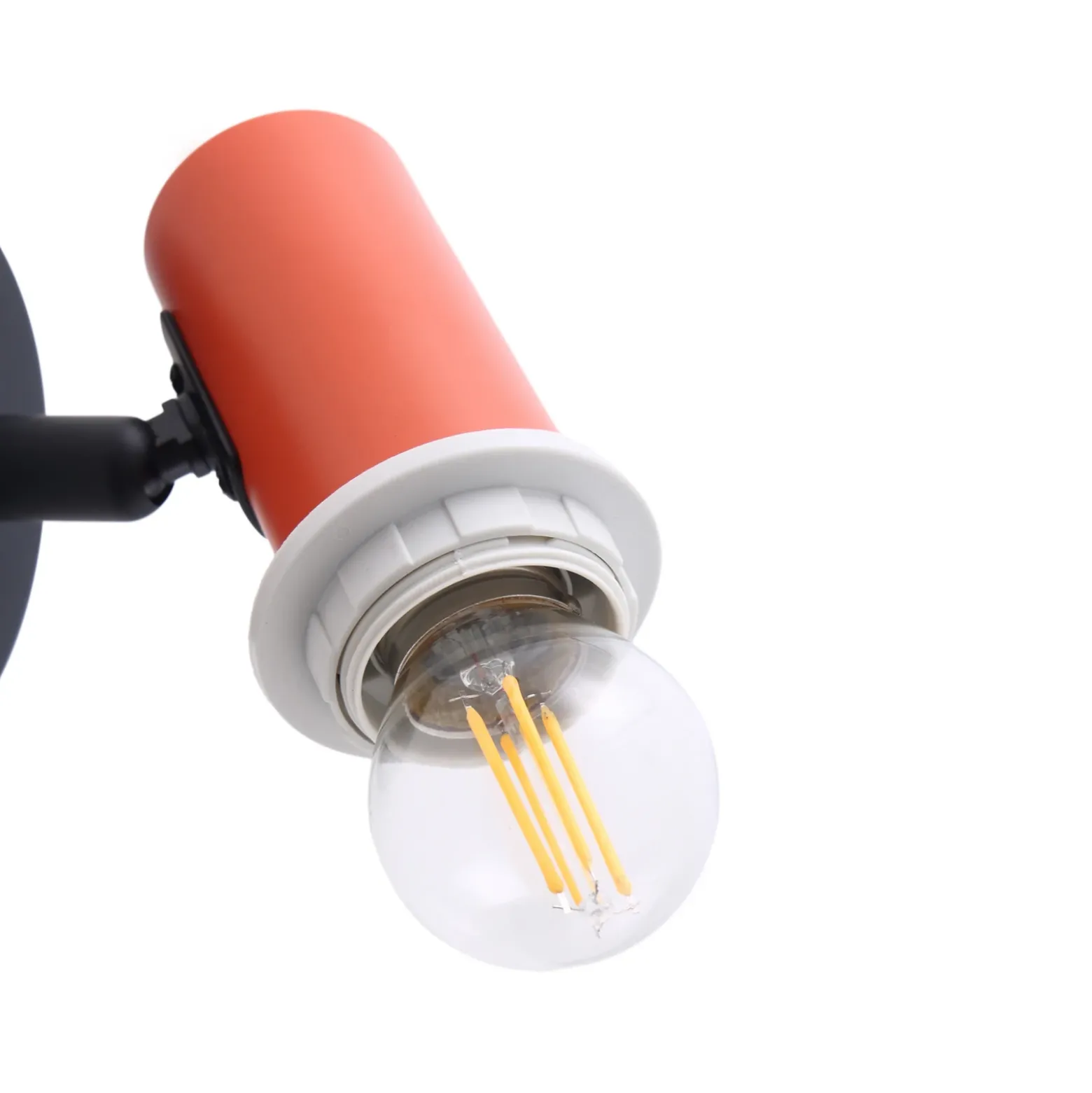 Lindby foco de pared Ovelia, naranja/negro, metal, E27