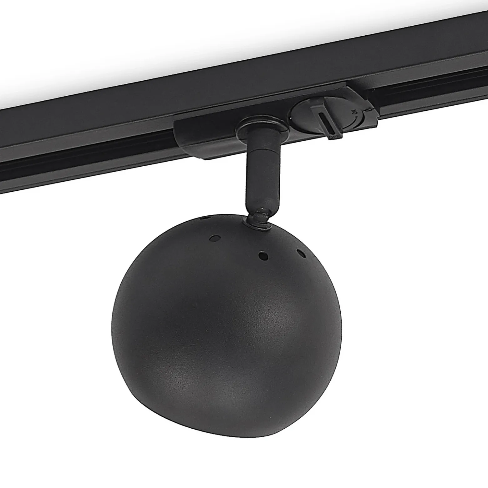 Lindby foco de riel Linaro, GU10, Ø 9 cm, negro, 1 fase