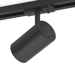 Lindby foco de riel Linaro, GU10, Ø 6 cm, negro, 1 fase