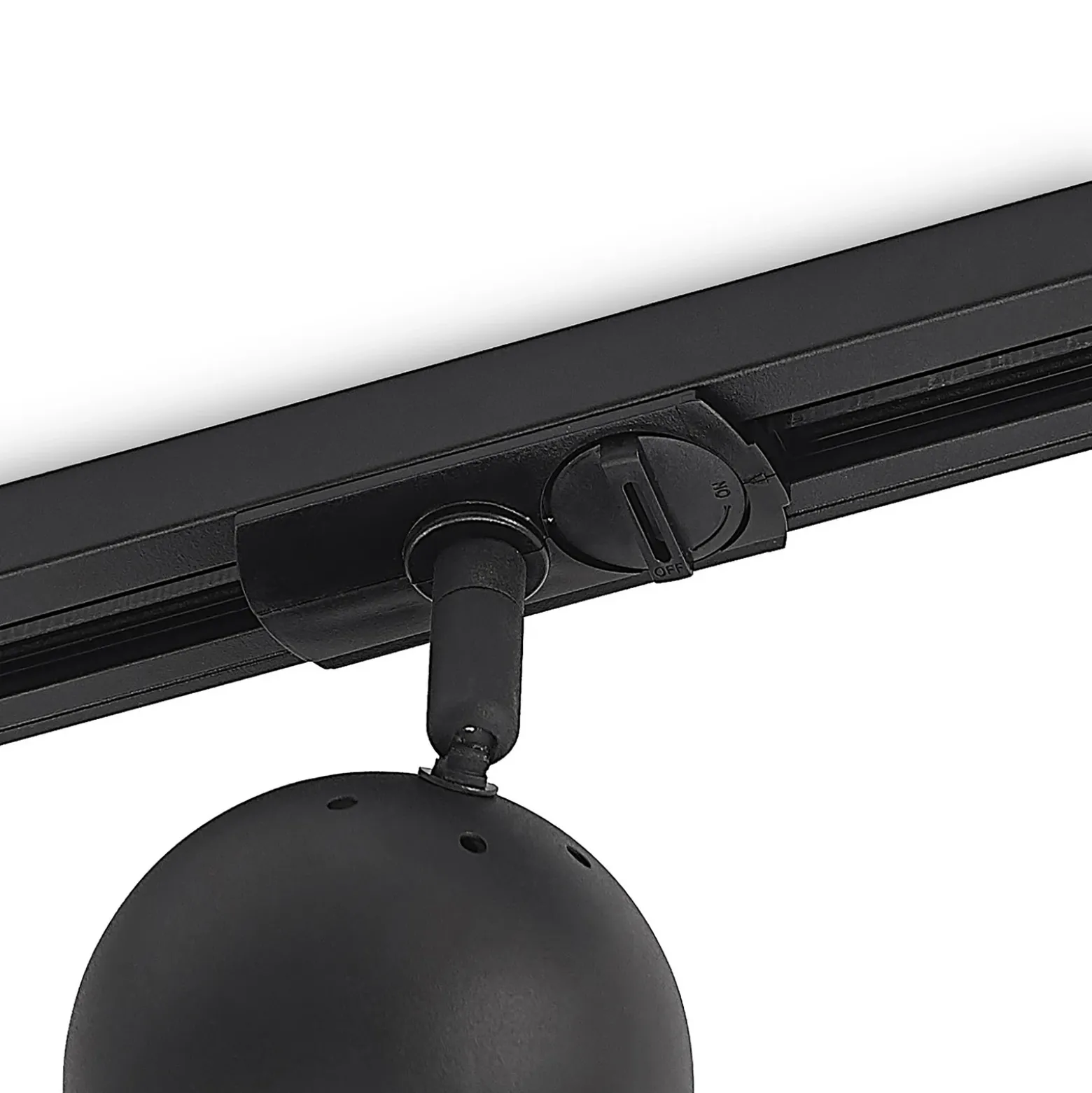 Lindby foco de riel Linaro, GU10, Ø 9 cm, negro, 1 fase