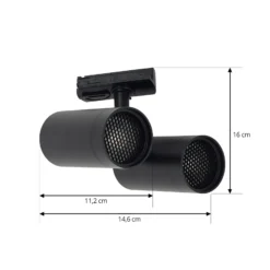Lindby foco de riel Linaro, GU10, 2 luces, negro, tapa