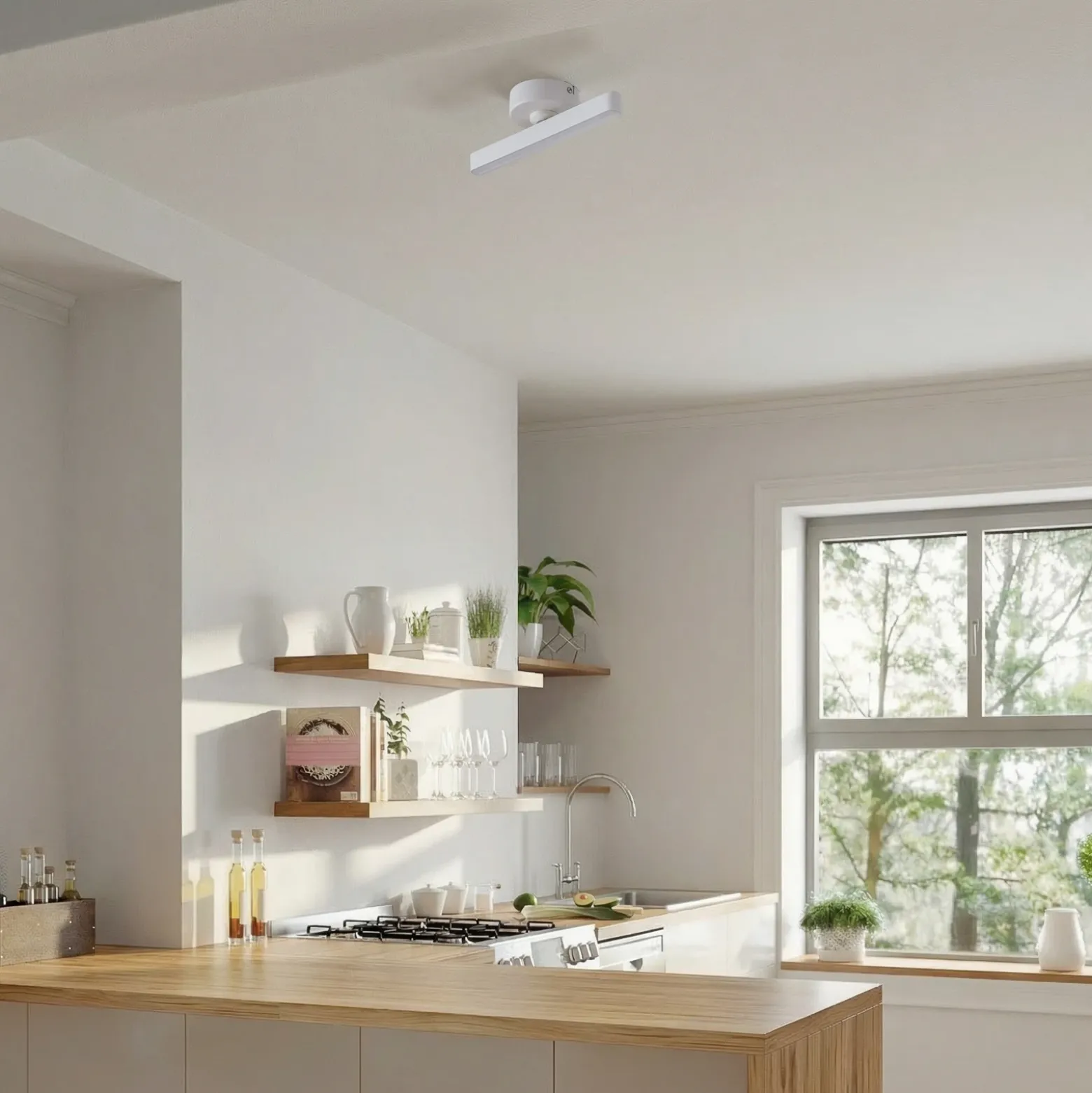 Lindby Foco LED Eldrin, blanco, 1 luz, barra de luz
