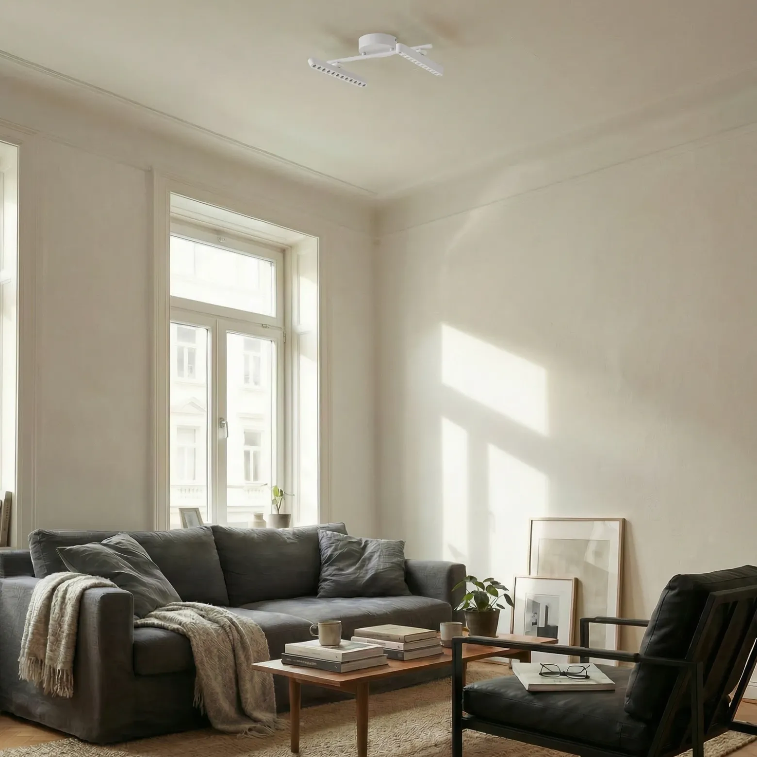 Lindby Foco LED Eldrin, blanco, 2 luces, puntos de luz