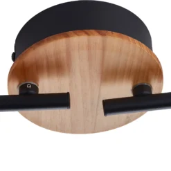Lindby foco LED Manel, madera, 84 cm de largo, 4 luces