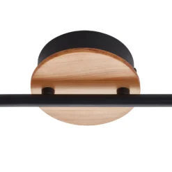 Lindby foco LED Manel, madera, 37 cm de largo, 2 luces