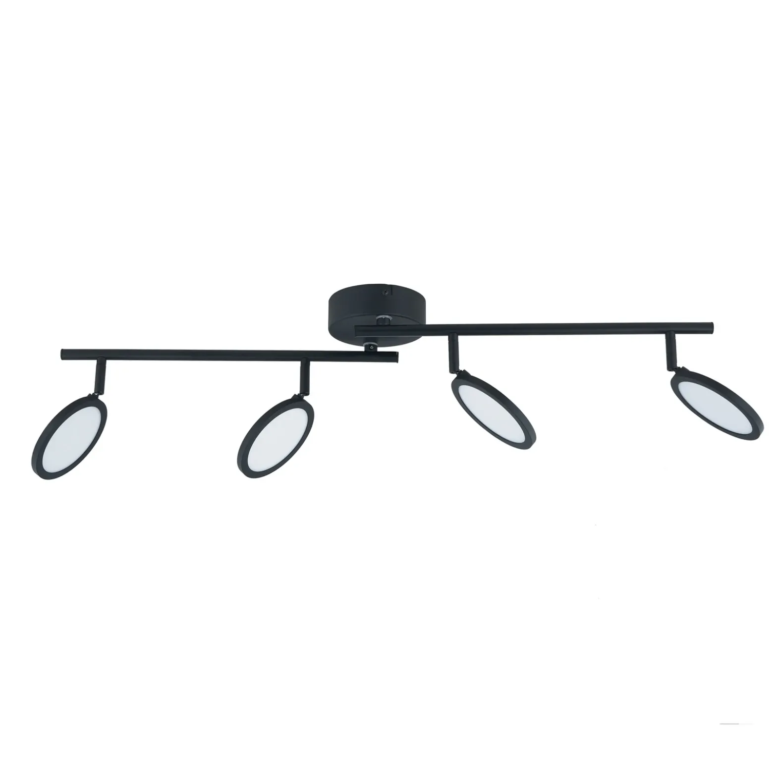 Lindby foco LED Manel, negro, hierro, 82 cm de largo, 4 luces.