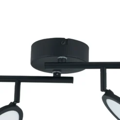 Lindby foco LED Manel, negro, hierro, 82 cm de largo, 4 luces.