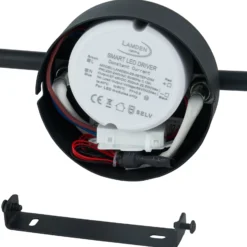 Lindby foco LED Manel, negro, hierro, 82 cm de largo, 4 luces.