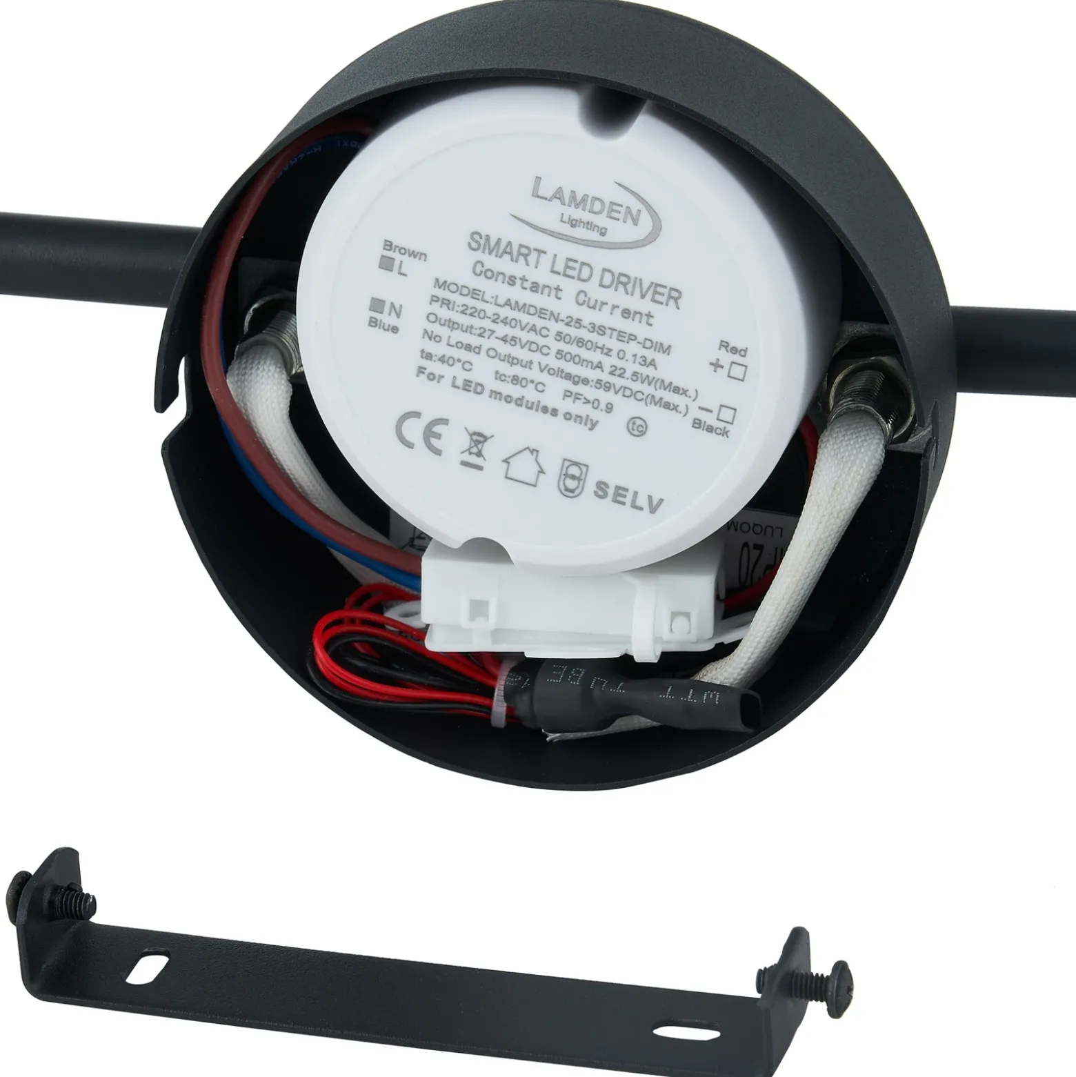Lindby foco LED Manel, negro, hierro, 82 cm de largo, 4 luces.