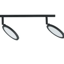 Lindby foco LED Manel, negro, hierro, 82 cm de largo, 4 luces.