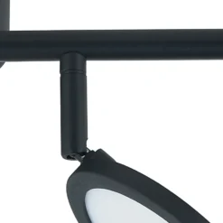 Lindby foco LED Manel, negro, hierro, 82 cm de largo, 4 luces.