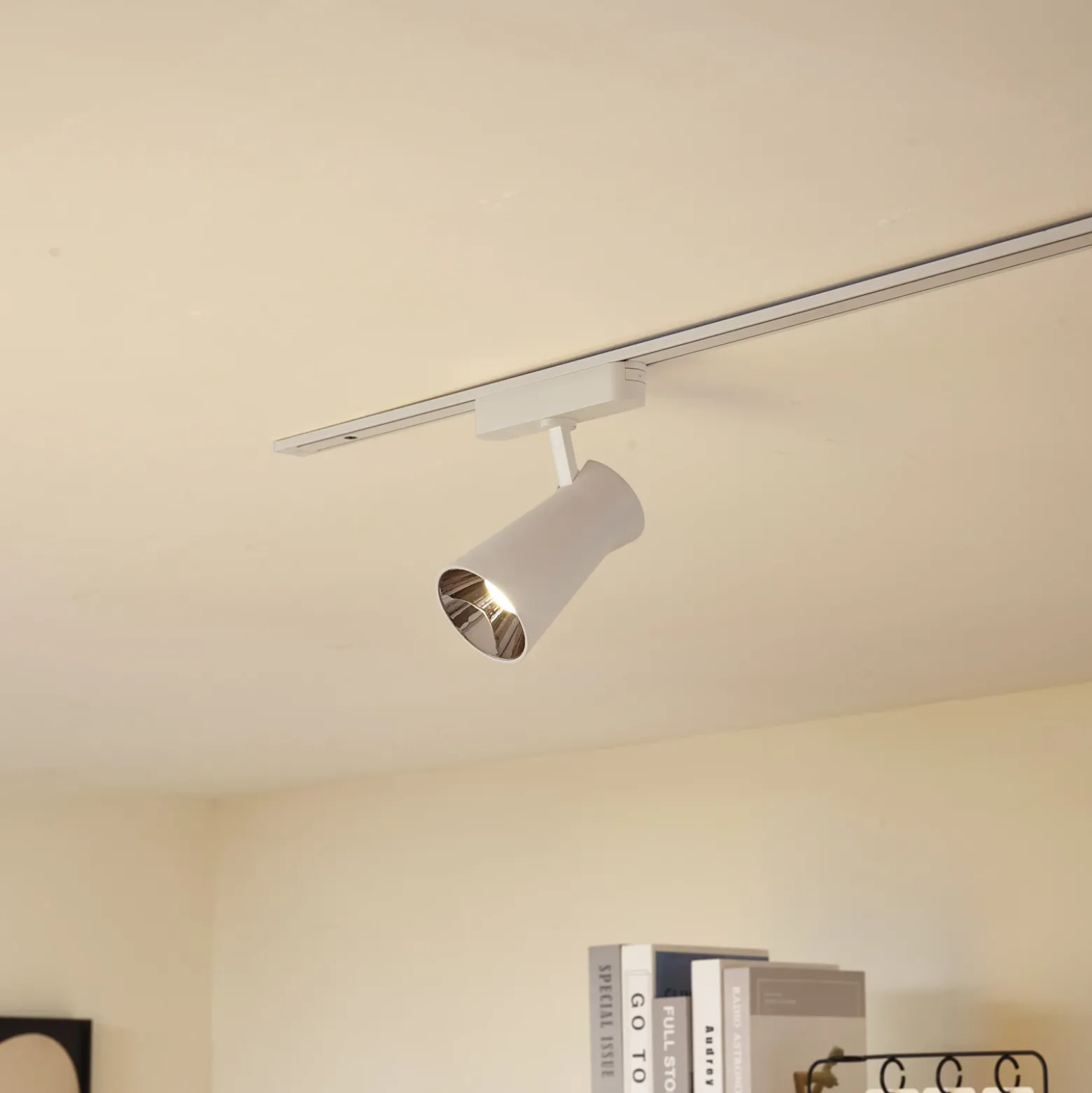 Lindby foco LED 48 V Lumaro, blanco, Ø7cm, plástico, atenuable
