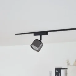Lindby foco LED 48 V Lumaro, gris, Ø 8,2 cm, aluminio, atenuable