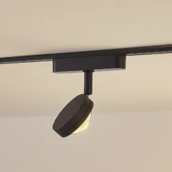 Lindby foco LED 48 V Lumaro, negro, Ø 7,3 cm, aluminio, atenuable