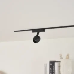 Lindby foco LED 48 V Lumaro, negro, Ø 6,2 cm, atenuable