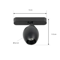 Lindby foco LED 48 V Lumaro, negro, Ø 6,2 cm, atenuable