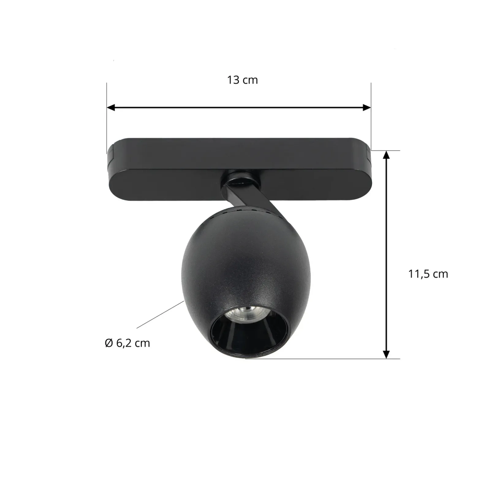 Lindby foco LED 48 V Lumaro, negro, Ø 6,2 cm, atenuable
