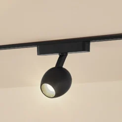 Lindby foco LED 48 V Lumaro, negro, Ø 6,2 cm, atenuable