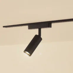 Lindby foco LED 48 V Lumaro, negro, Ø 4 cm, aluminio, atenuable